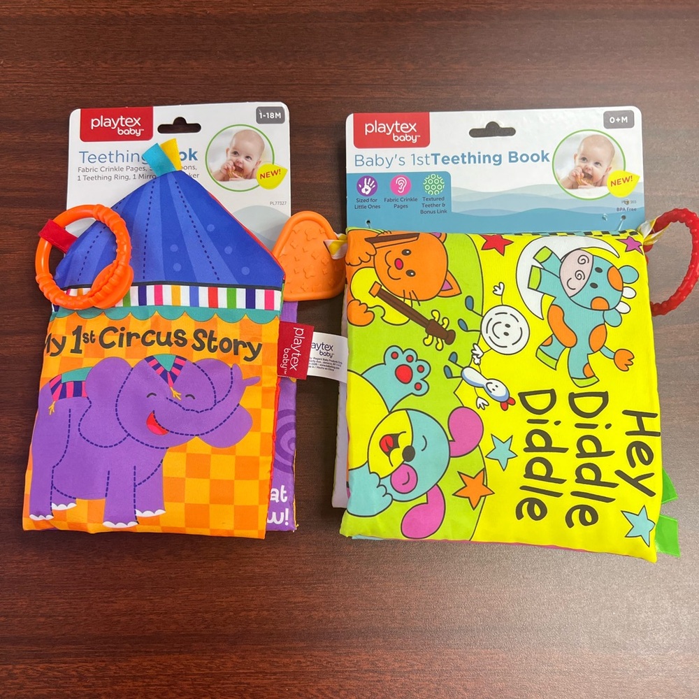 Playtex Teething Books - Vibrant Yellow and Blue